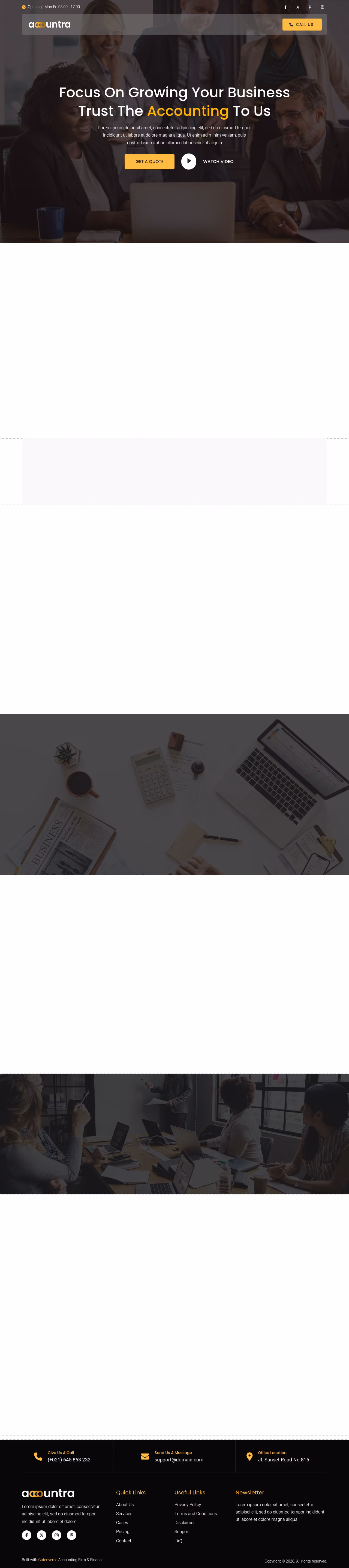 Accountra home page, Drupal conversion by WordPal