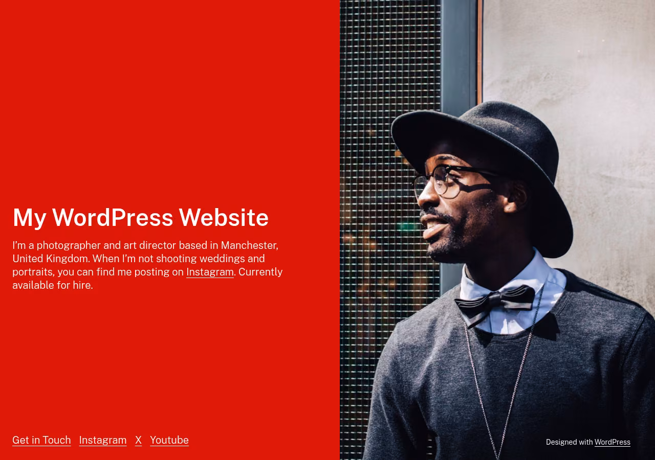 Adonay home page, WordPress original
