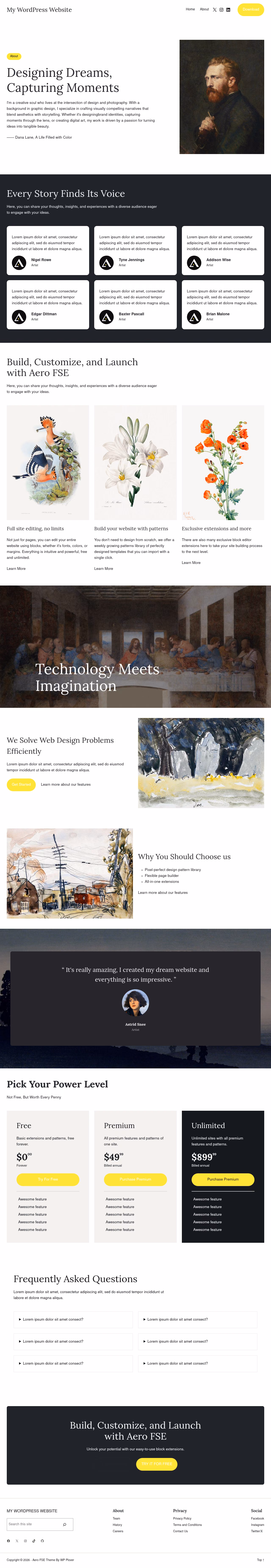 Aero FSE home page, Drupal conversion by WordPal