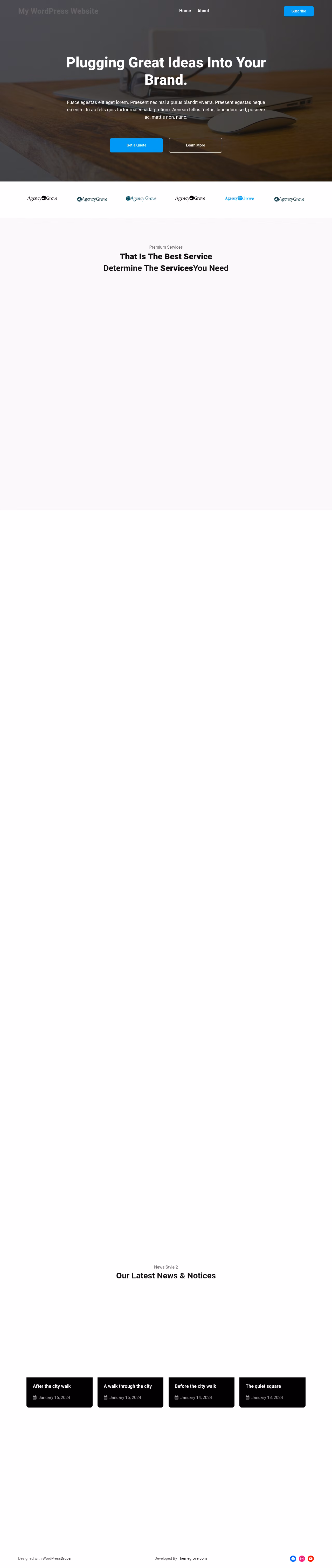 AgencyGrove home page, Drupal conversion by WordPal