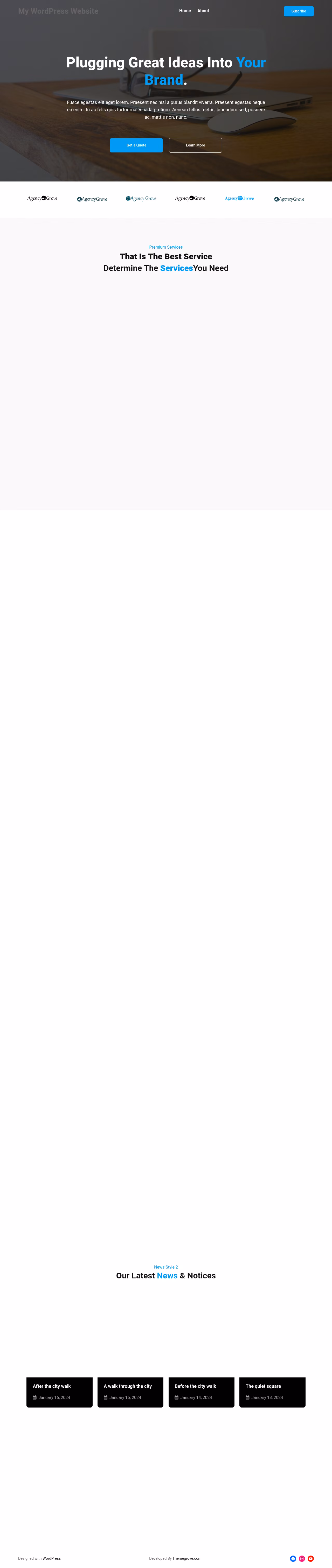 AgencyGrove home page, WordPress original