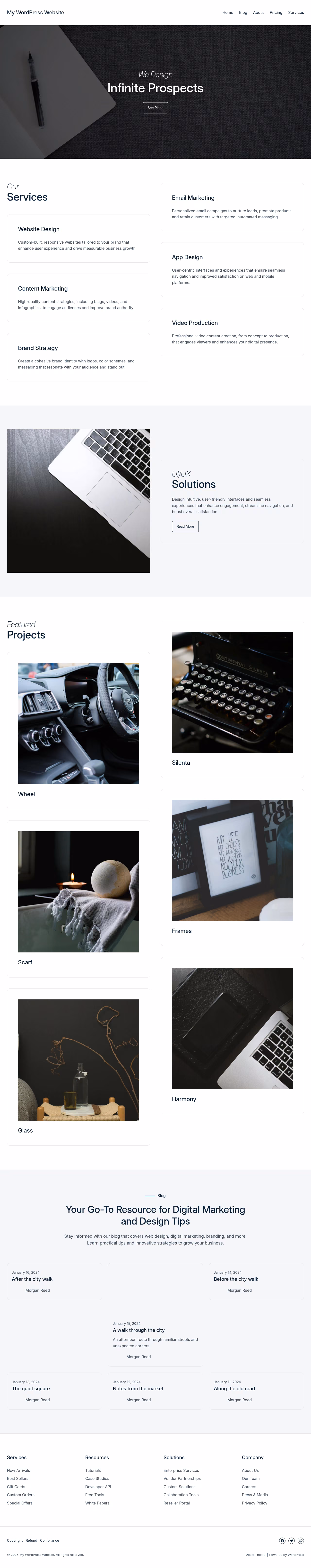 Allele home page, WordPress original