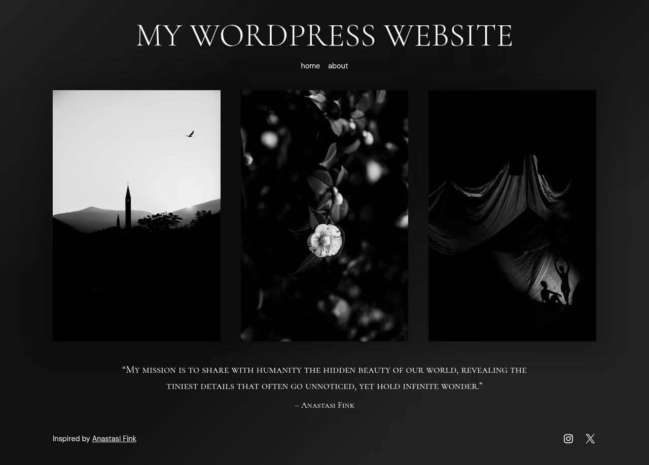 Anastasi home page, WordPress original