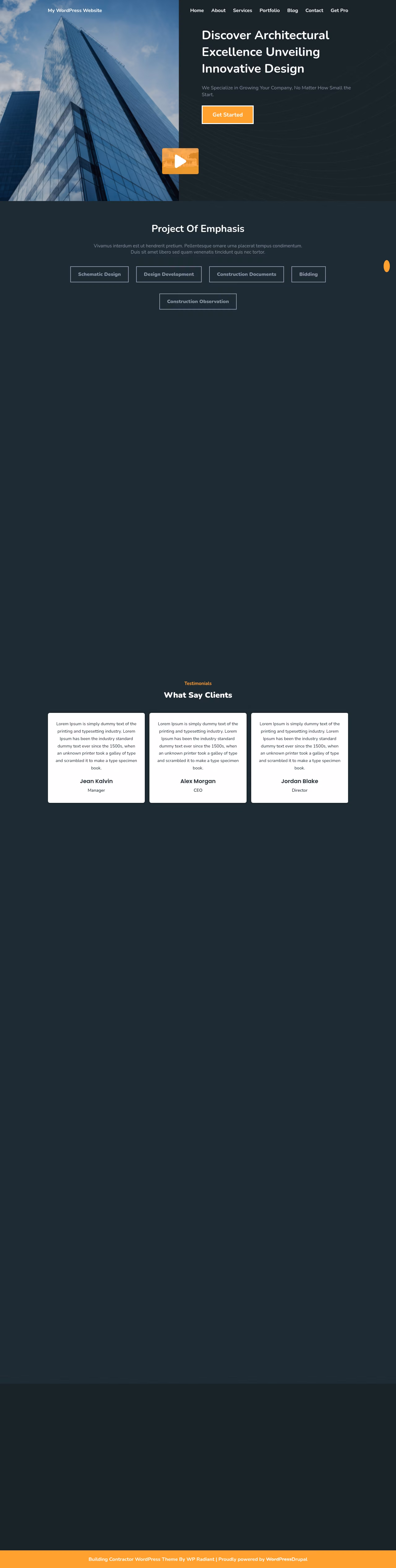 Architect Construction home page, Drupal conversion by WordPal