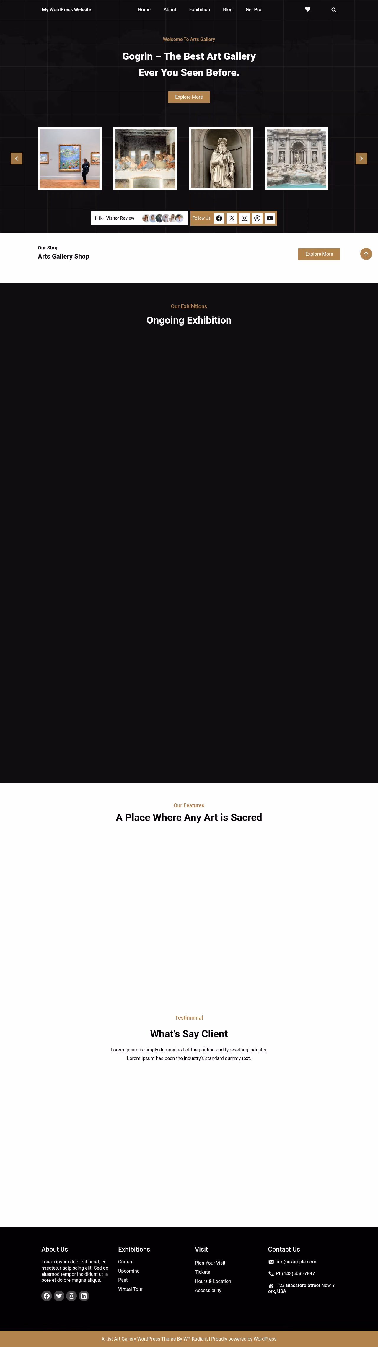 Artist Art Gallery home page, WordPress original