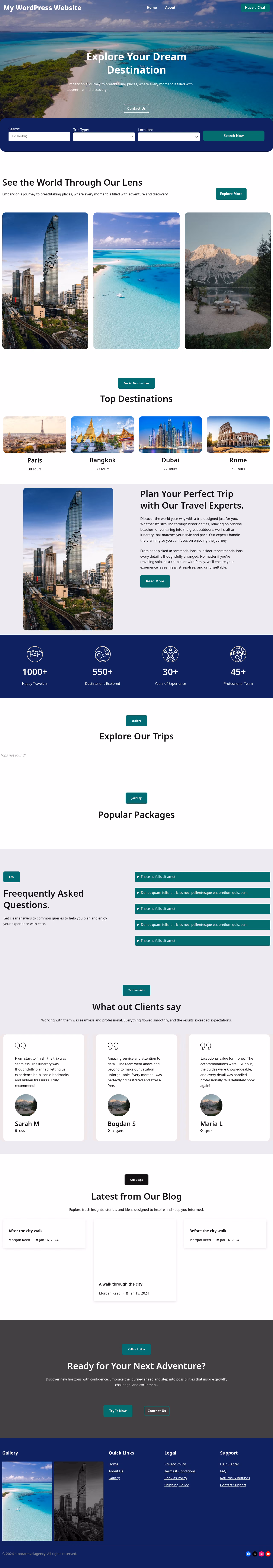 atooratravelagency home page, WordPress original