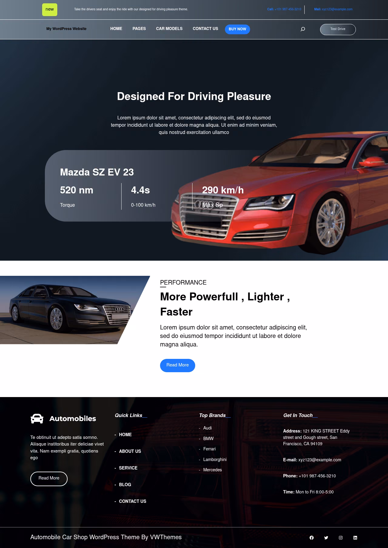 Automobile Car Shop home page, Drupal conversion by WordPal
