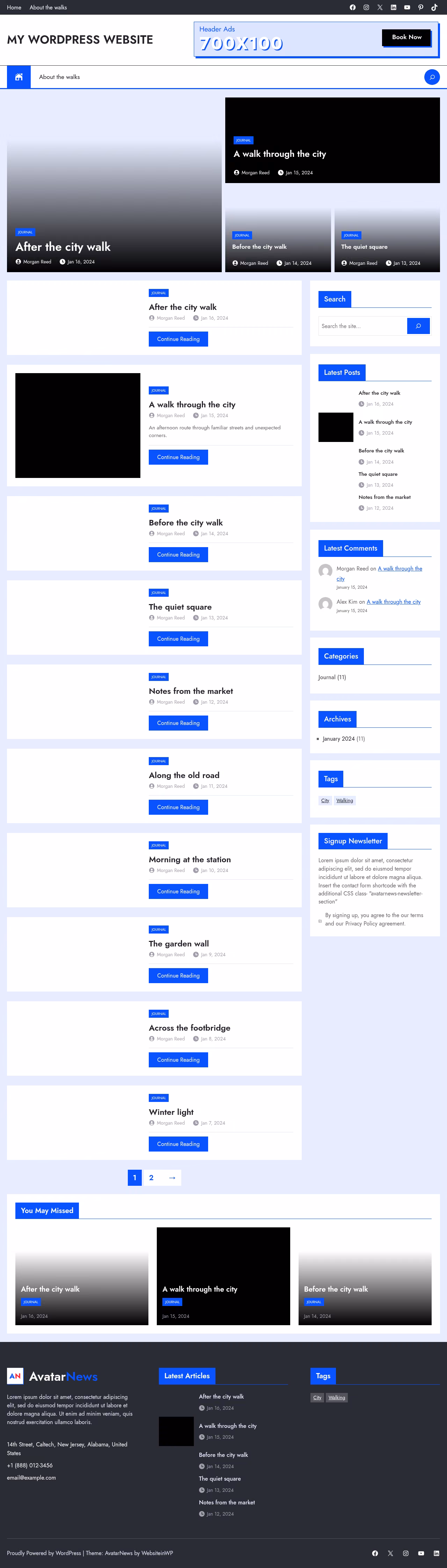 AvatarNews home page, WordPress original