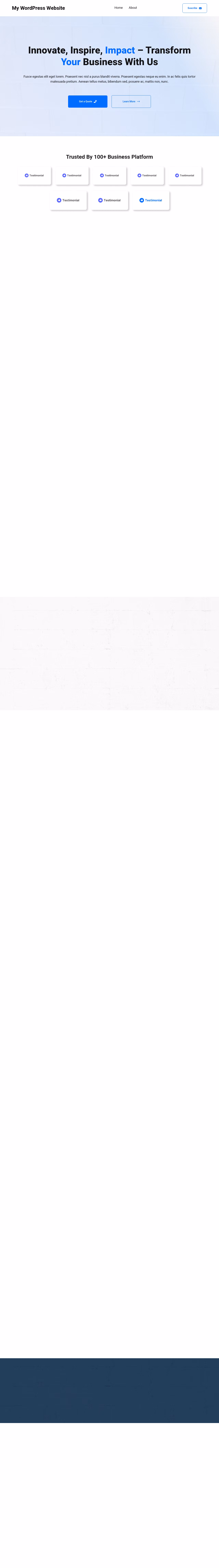BizBlock home page, WordPress original