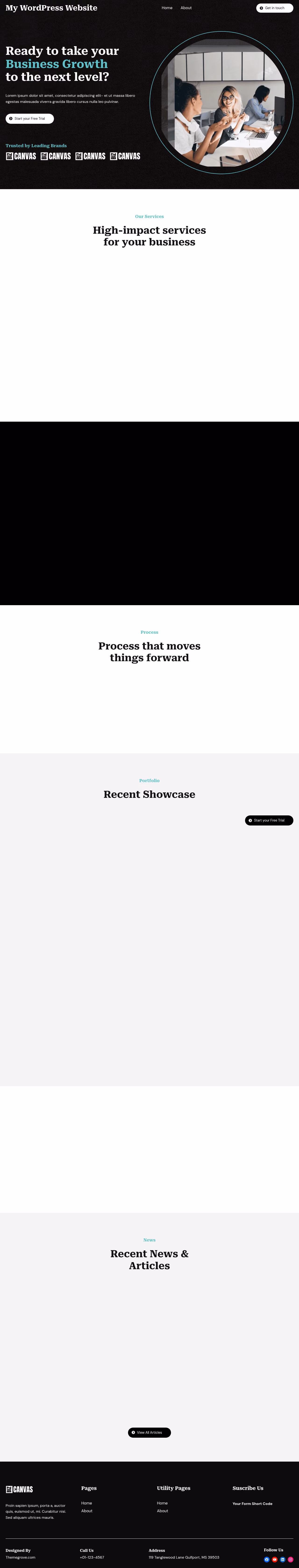 BizCanvas home page, WordPress original