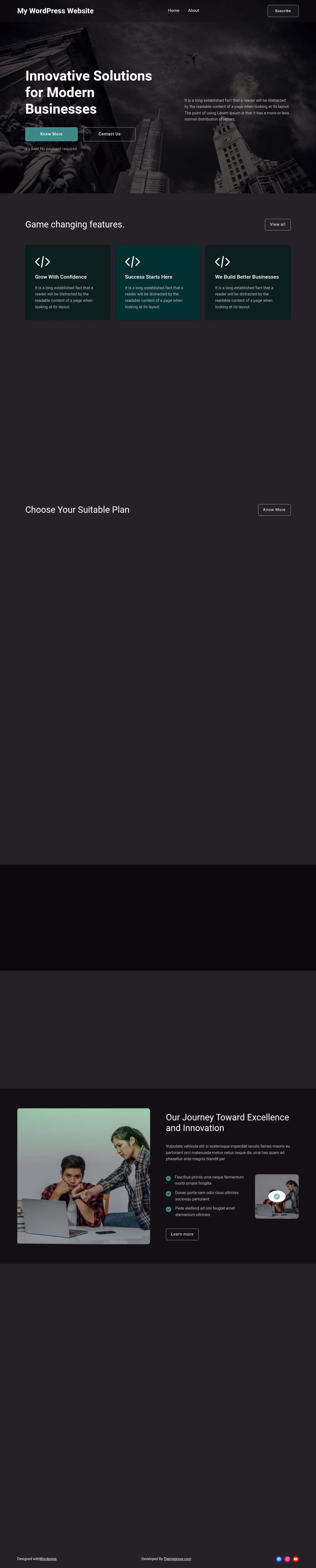 Bizorise home page, WordPress original