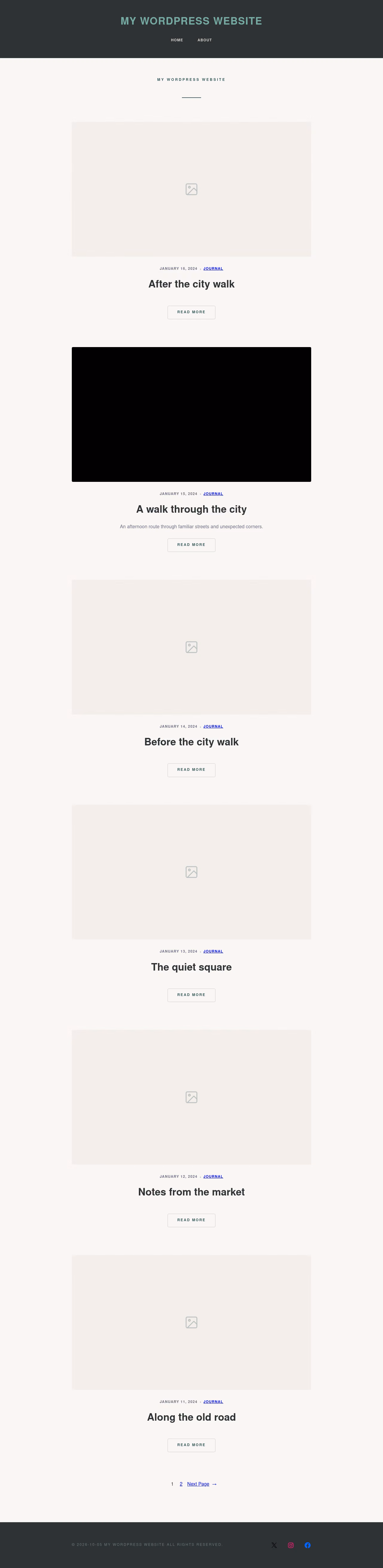 Blanky home page, WordPress original