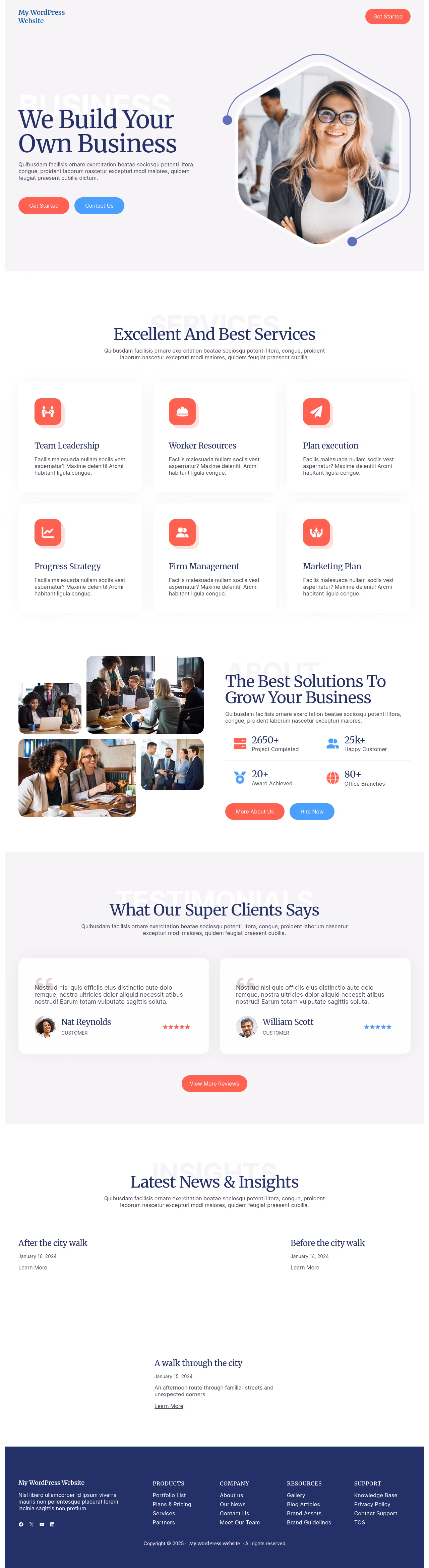 Blockskit Business Agency home page, WordPress original