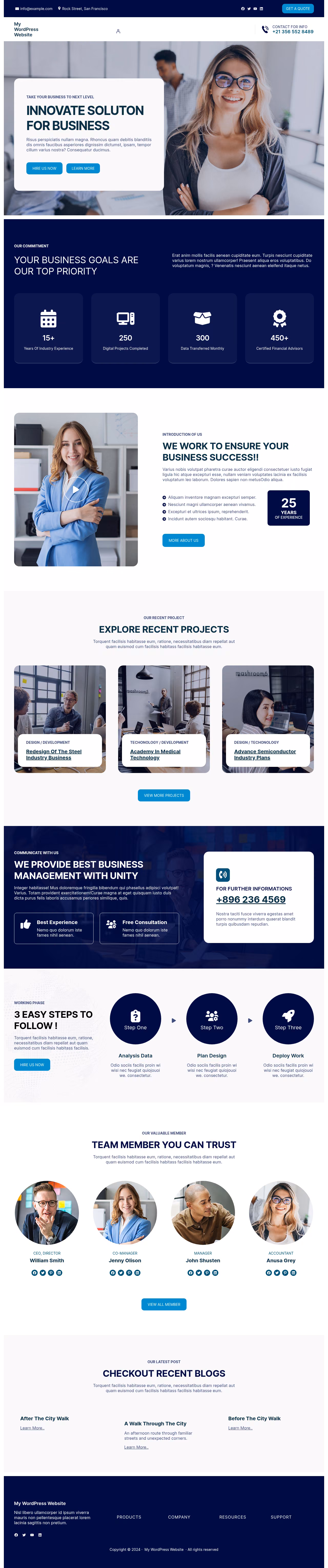 Blockskit Business home page, WordPress original