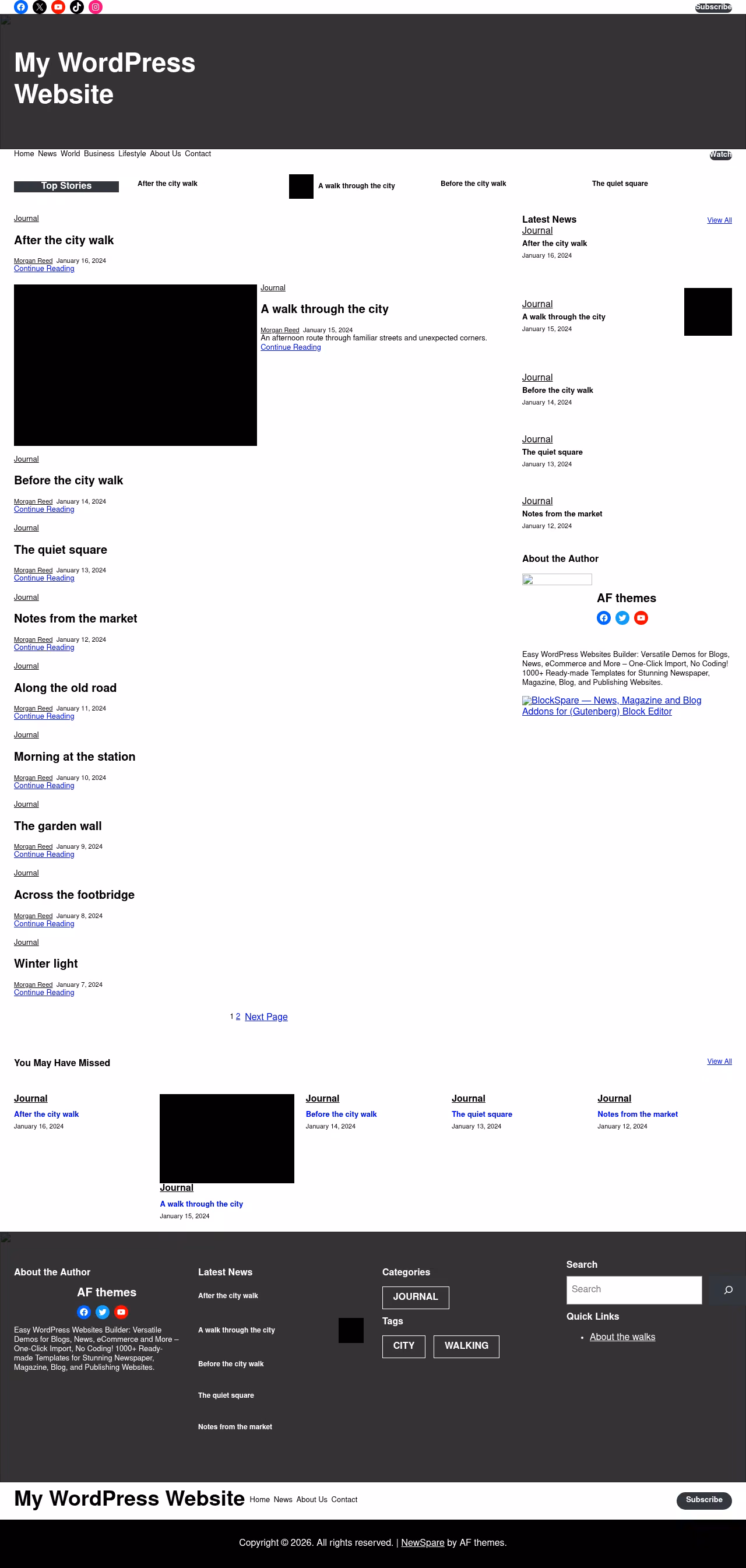 BlogSpare home page, WordPress original