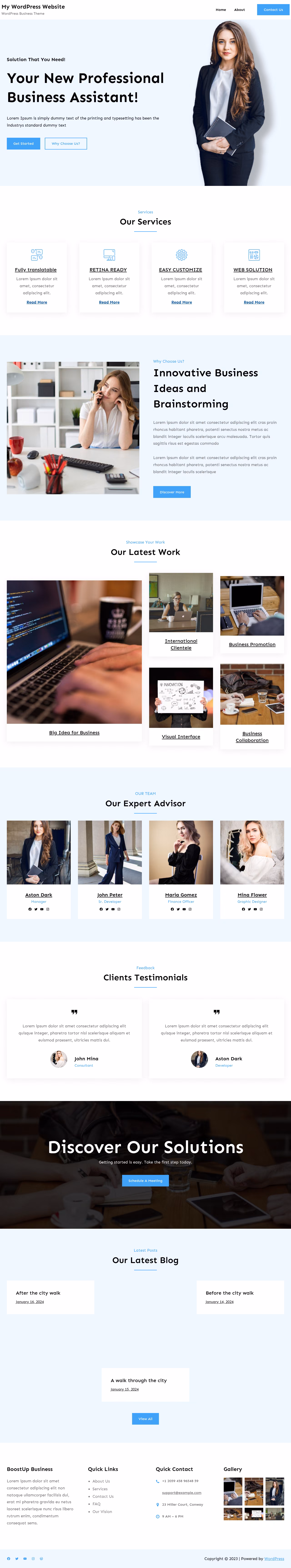 BoostUp Business home page, WordPress original