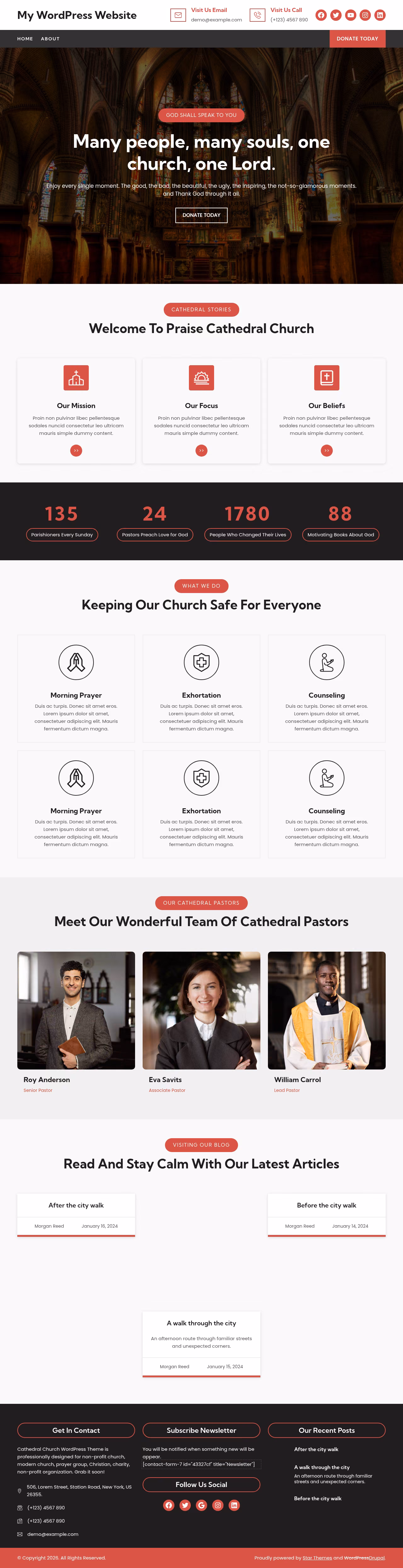 Cathedral home page, Drupal conversion by WordPal
