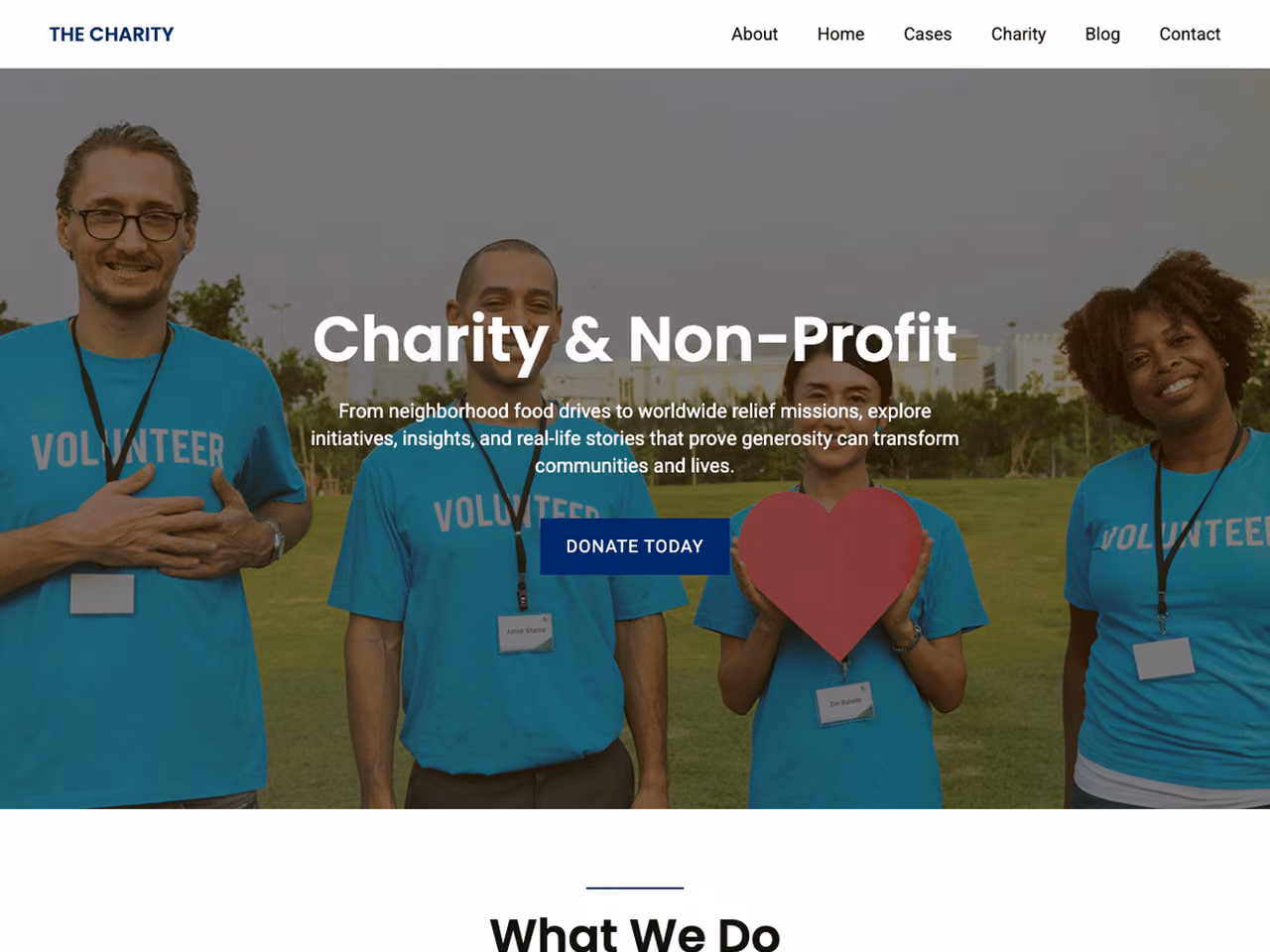 Charity and Nonprofit home page, WordPress original