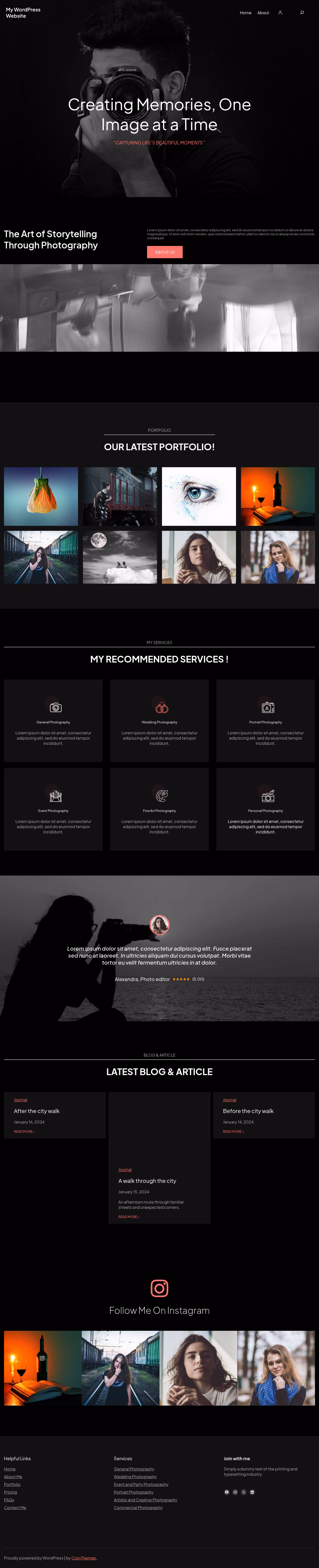 Circle Photography home page, WordPress original