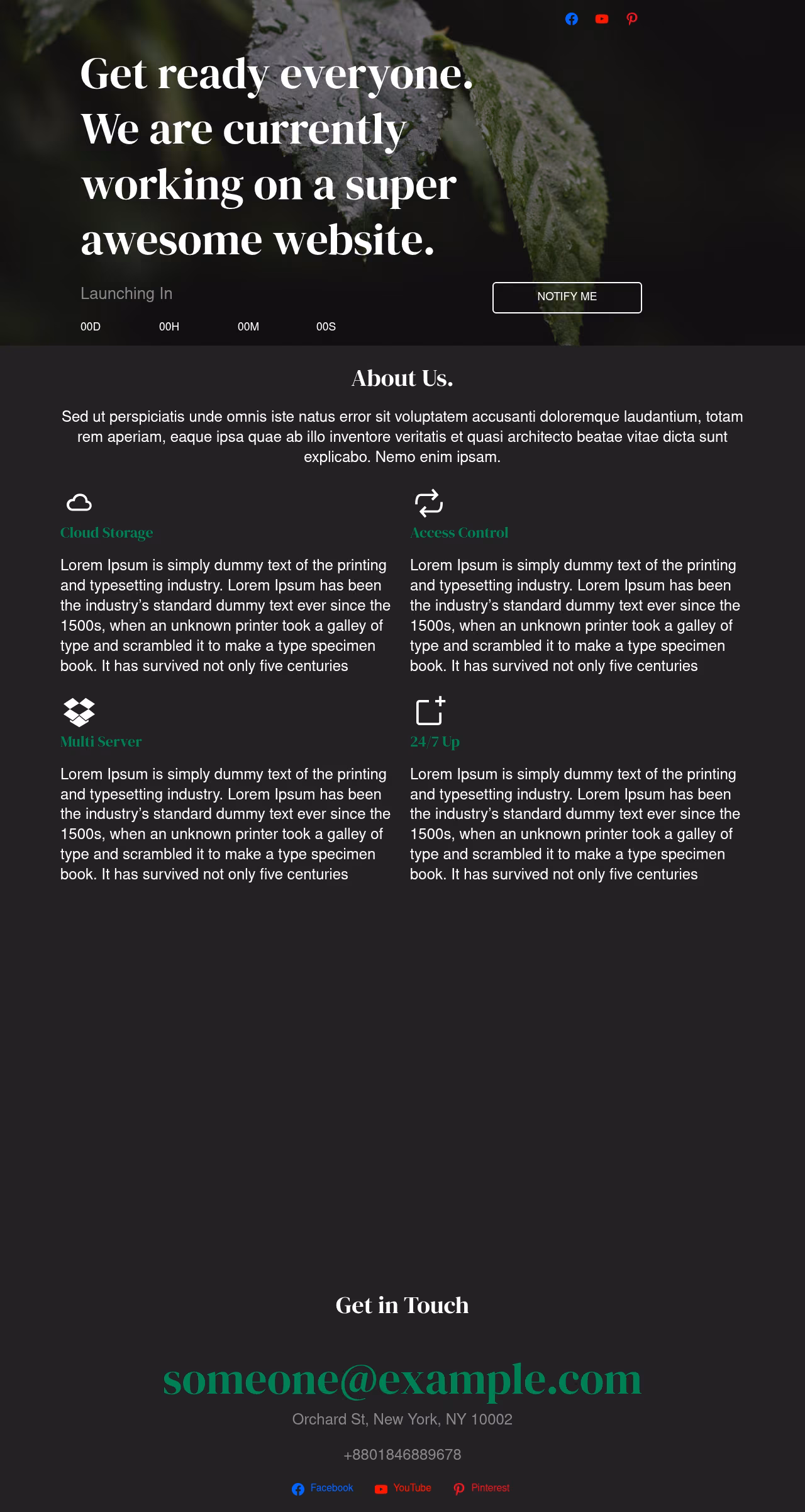 Coming Soon Block home page, WordPress original