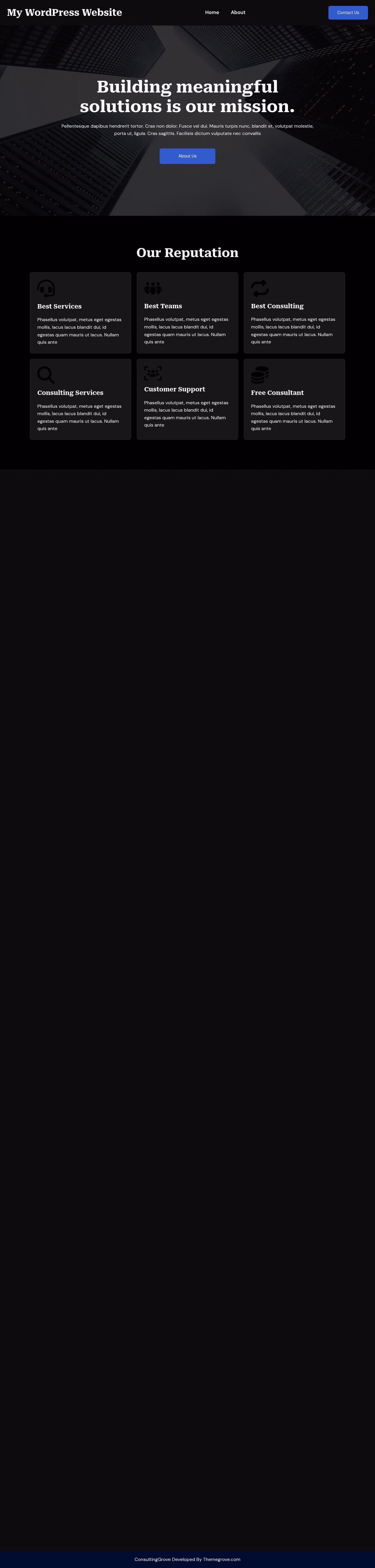 ConsultingGrove Dark home page, Drupal conversion by WordPal