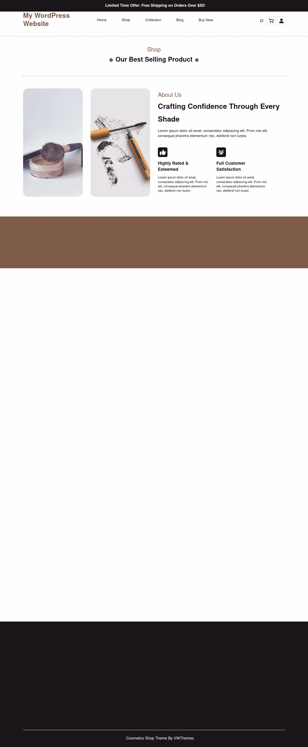 Cosmetics Shop home page, Drupal conversion by WordPal