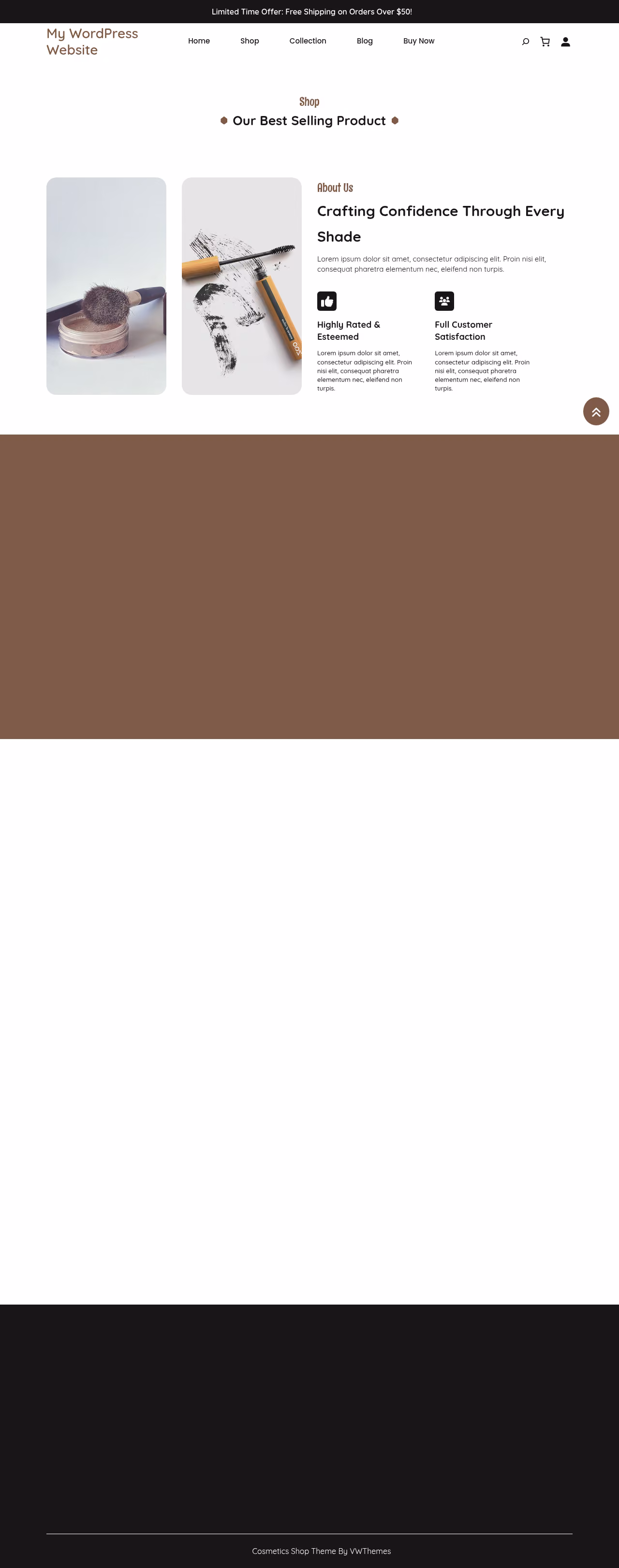 Cosmetics Shop home page, WordPress original