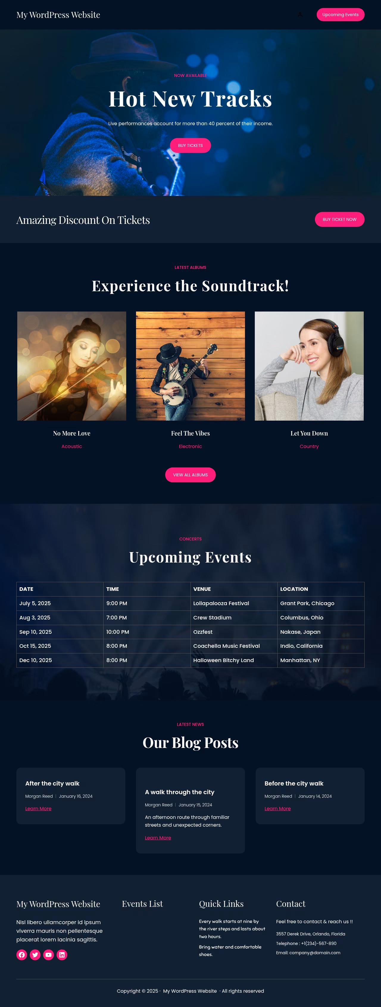 Creativ Music FSE home page, WordPress original