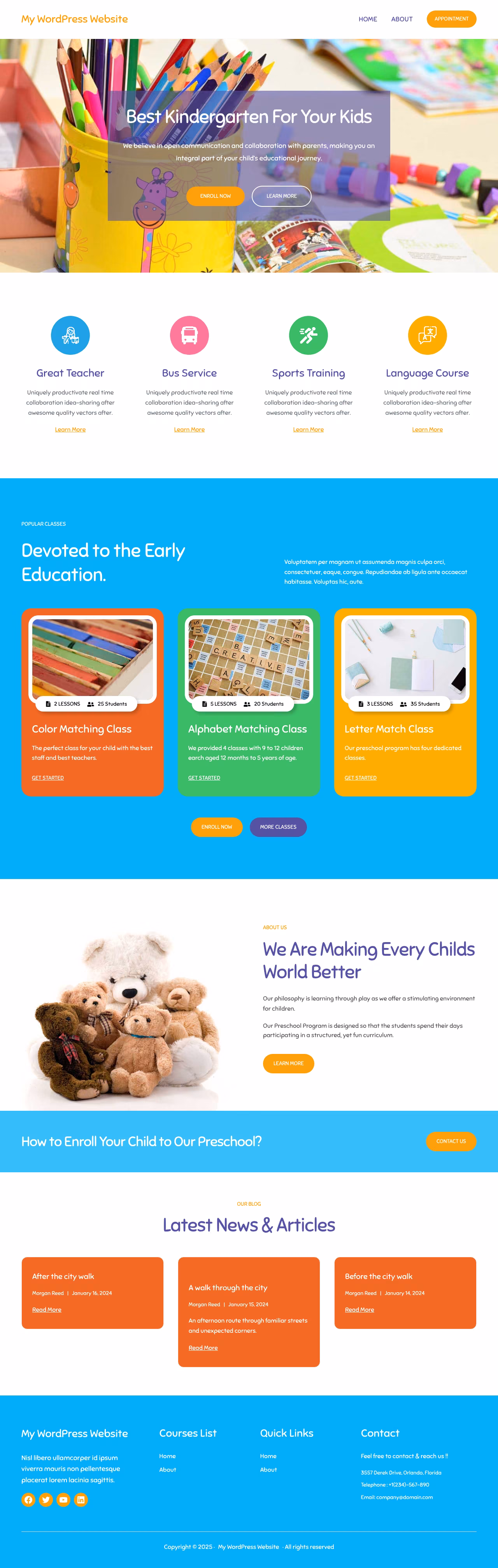 Creativ Preschool FSE home page, Drupal conversion by WordPal