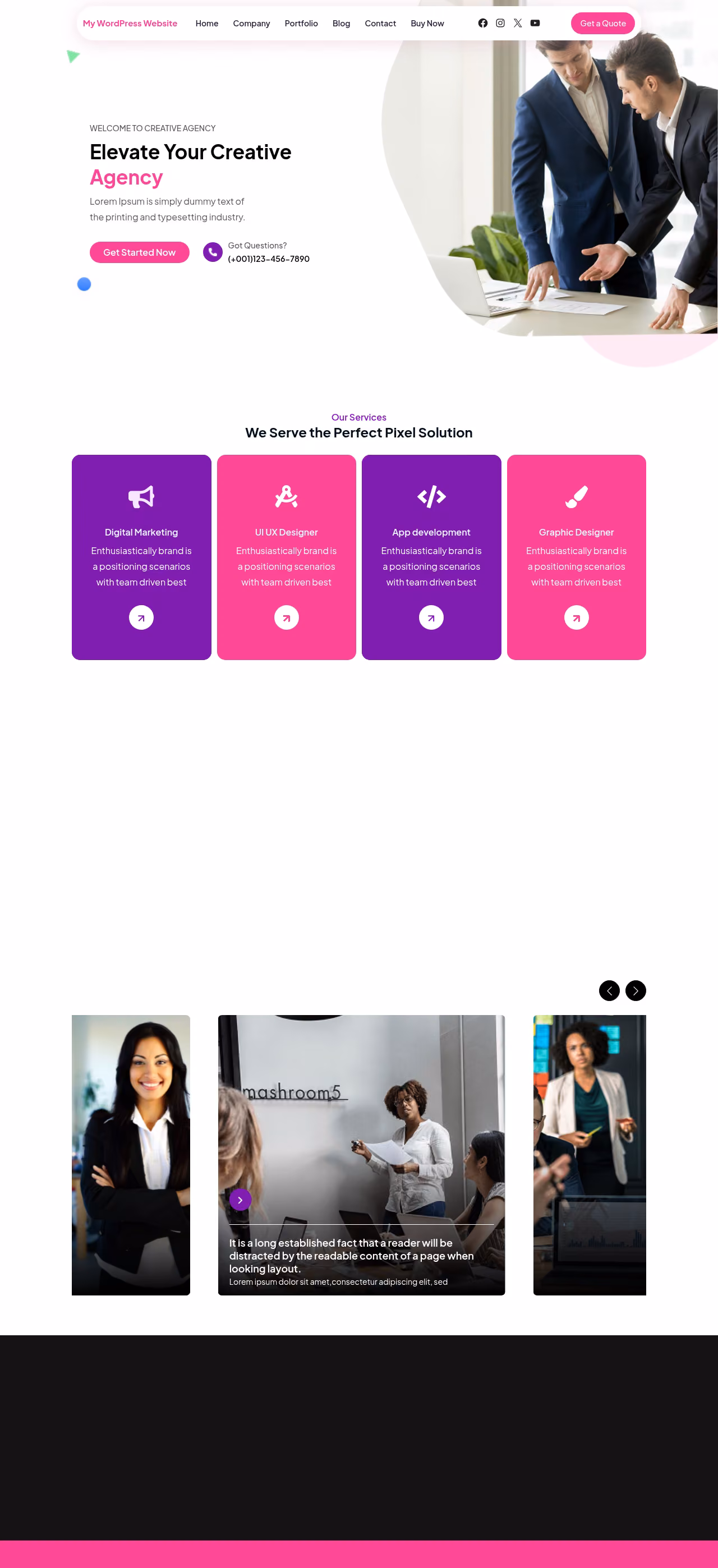 Creative Design Agency home page, WordPress original