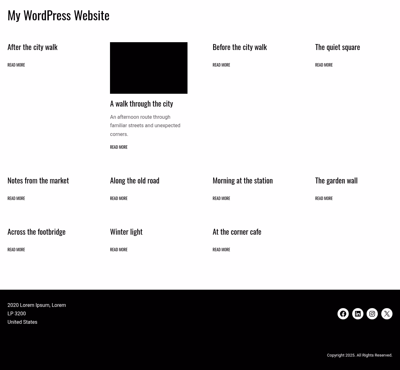Daisy Blog home page, WordPress original