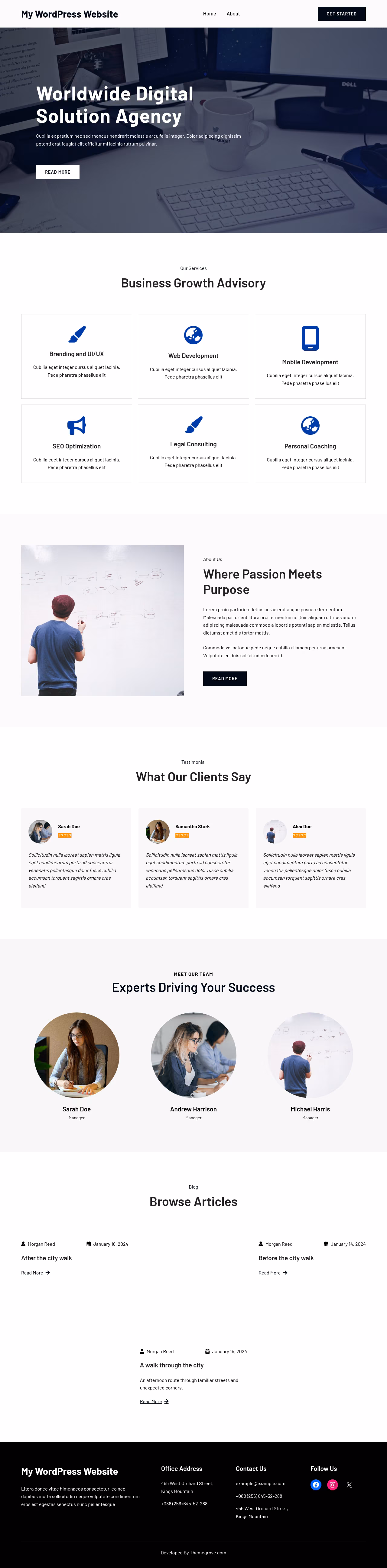 DigitalGrove Light home page, Drupal conversion by WordPal