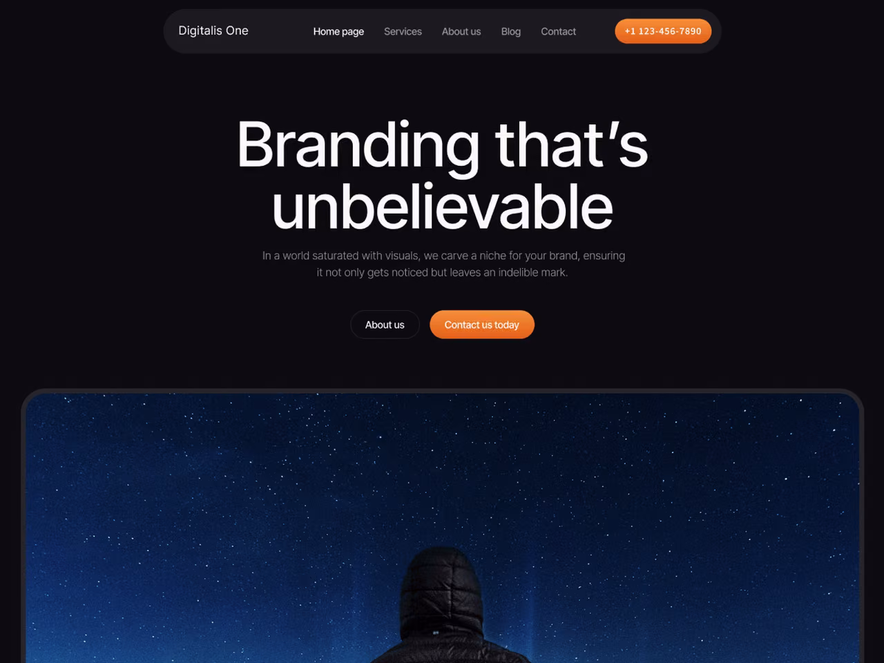 Digitalis One home page, WordPress original