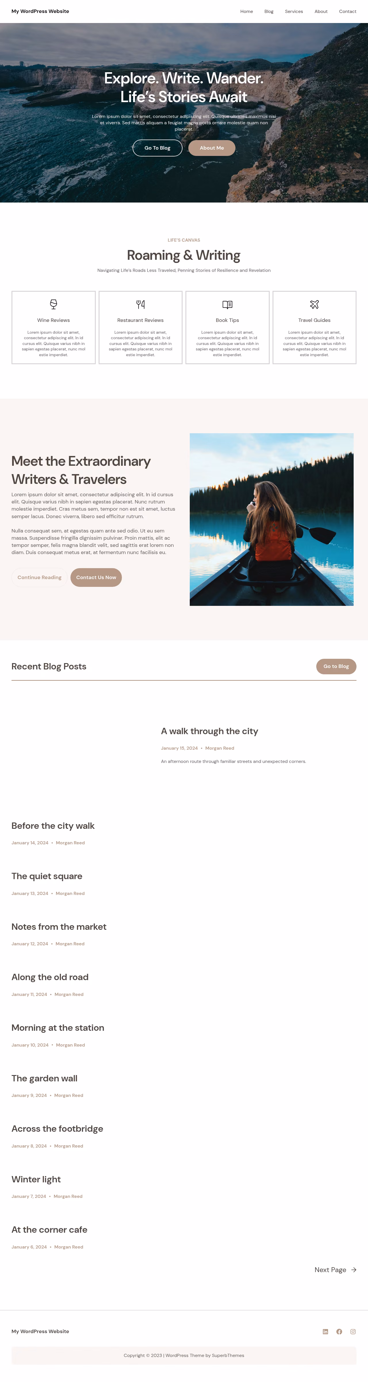 EarthTones Blog home page, WordPress original