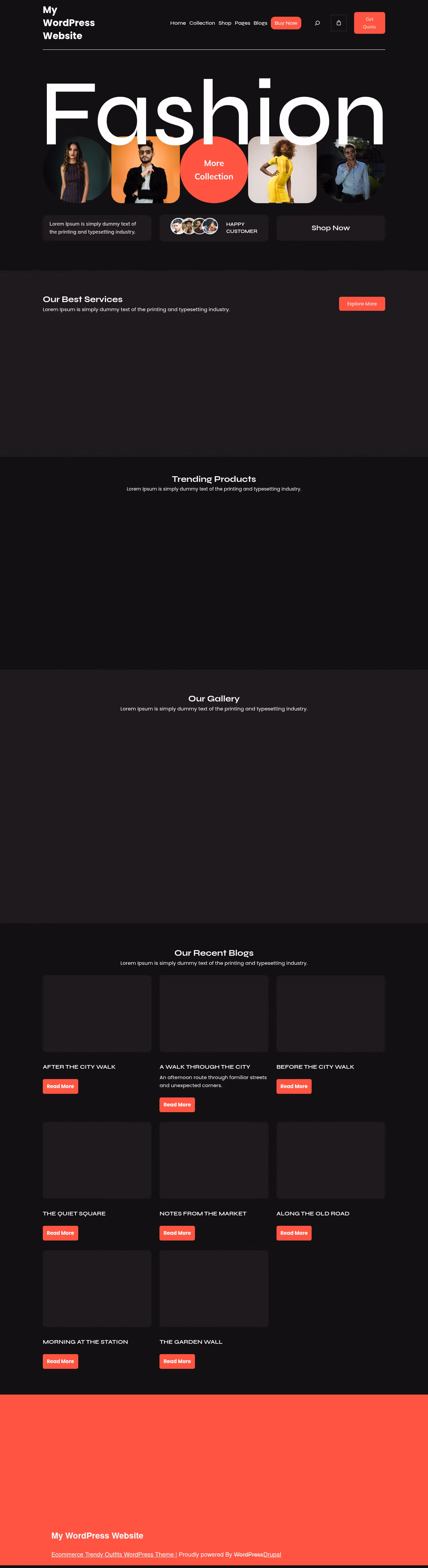 Ecommerce Trendy Outfits home page, Drupal conversion by WordPal