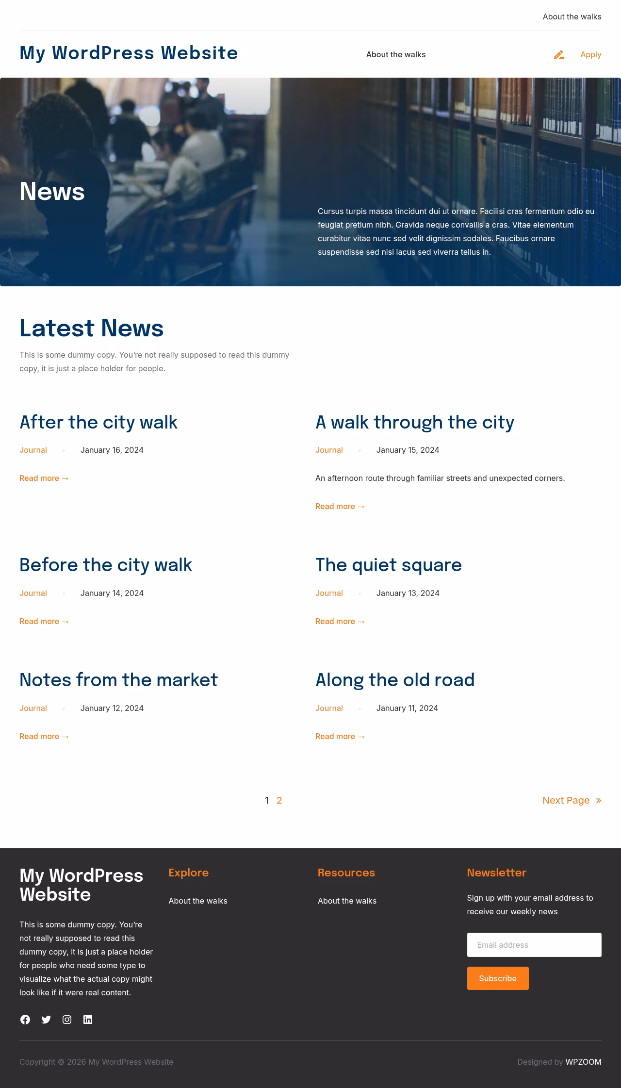 EduBlock home page, WordPress original