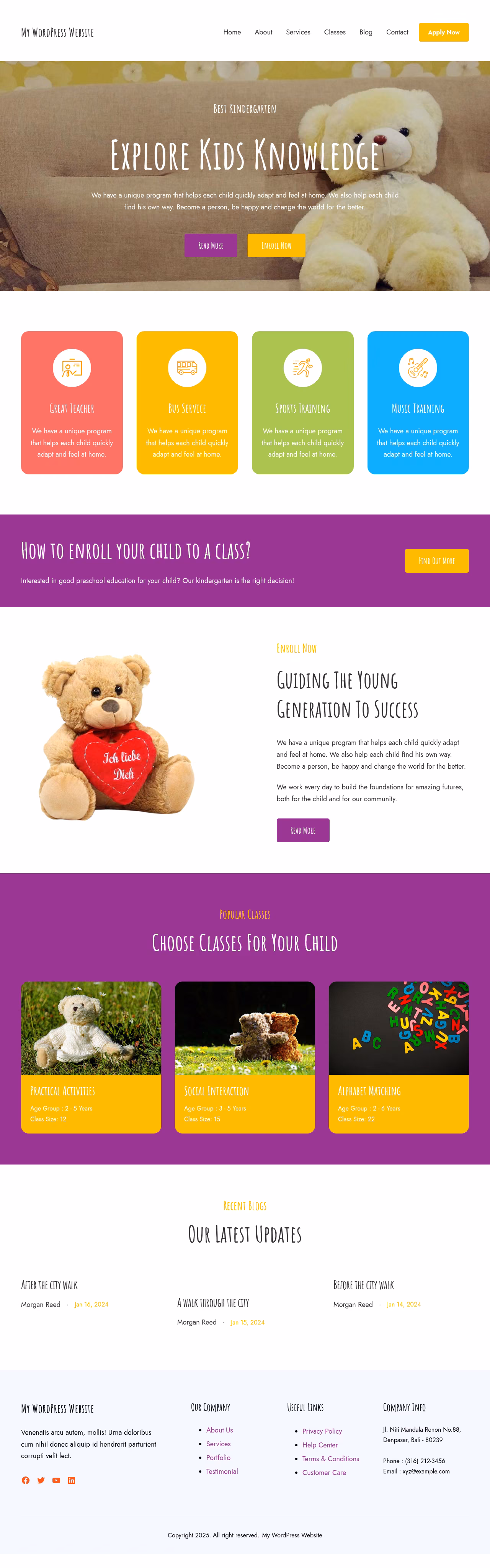 Emerge Preschool home page, Drupal conversion by WordPal
