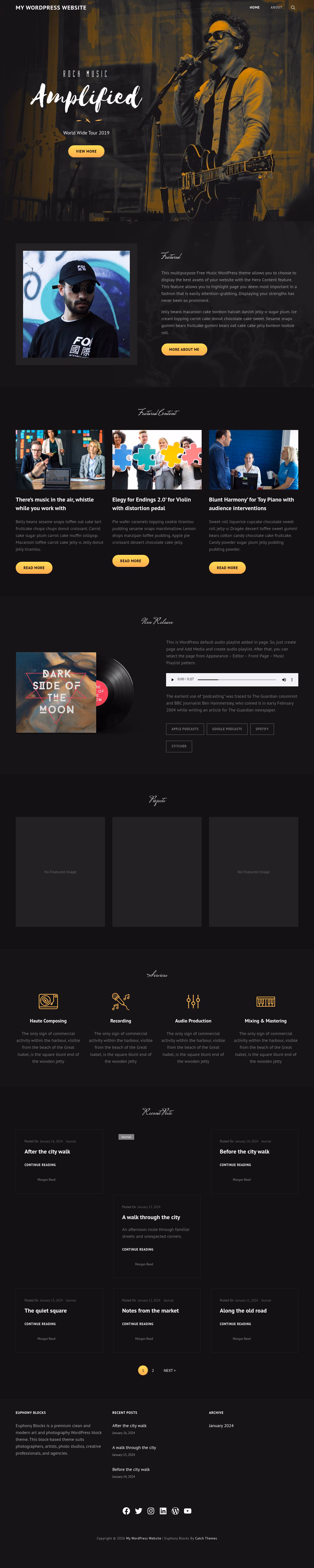 Euphony Blocks home page, WordPress original