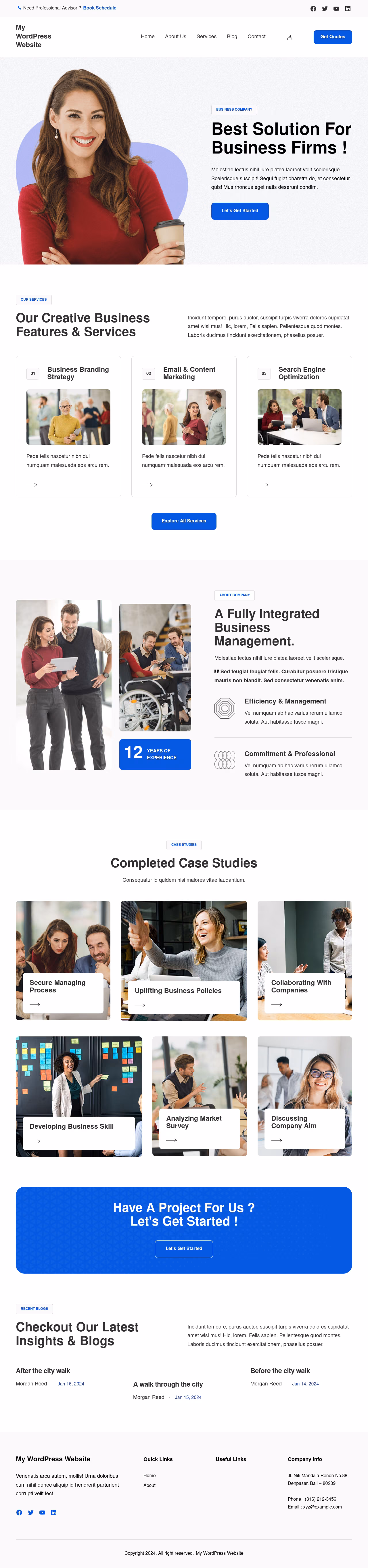 Expose Business home page, WordPress original