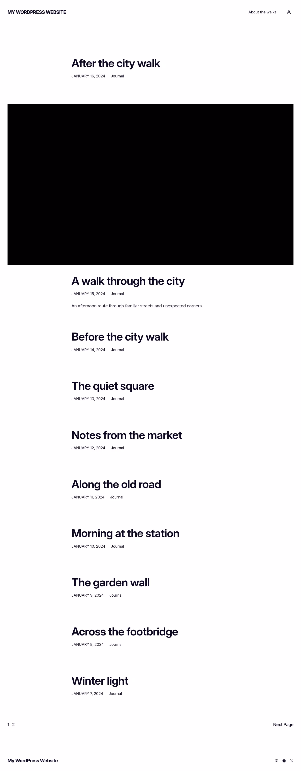Extendable home page, WordPress original