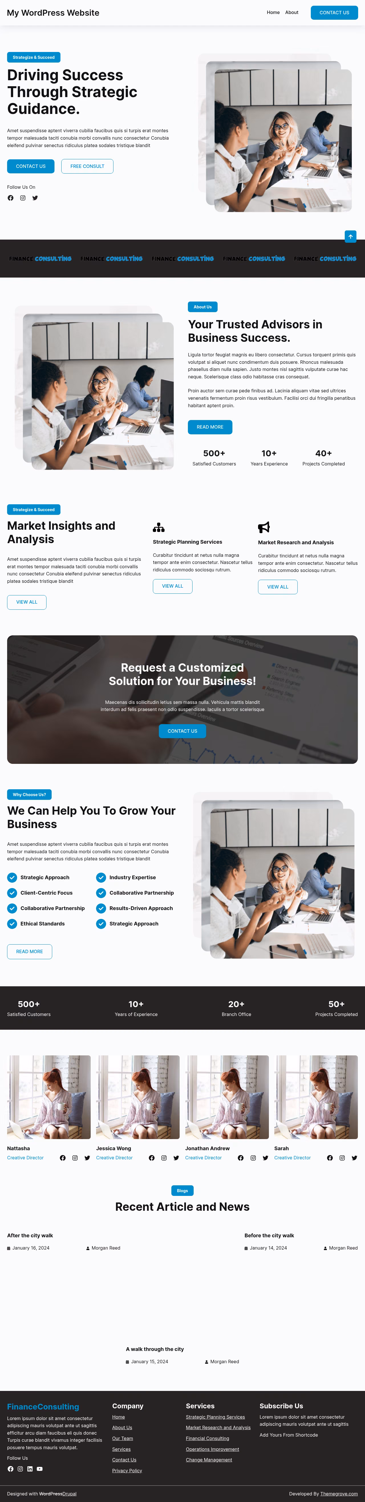 FinanceConsulting home page, Drupal conversion by WordPal
