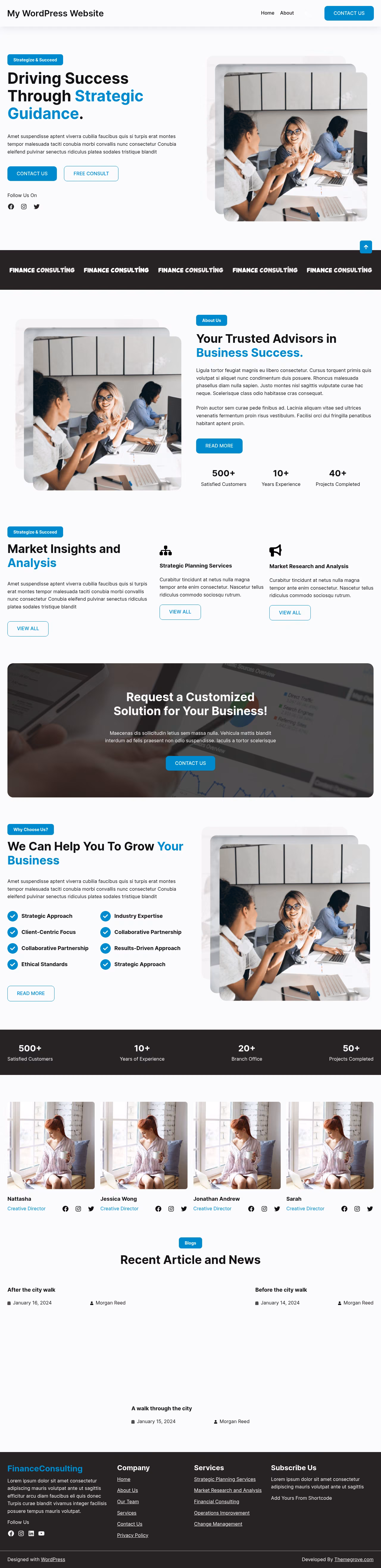 FinanceConsulting home page, WordPress original
