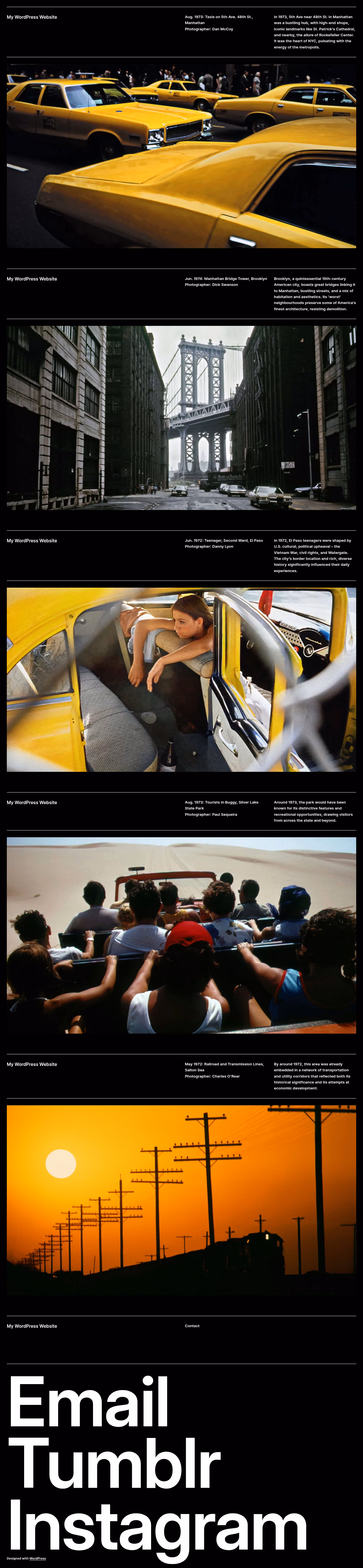 Fotograma home page, WordPress original