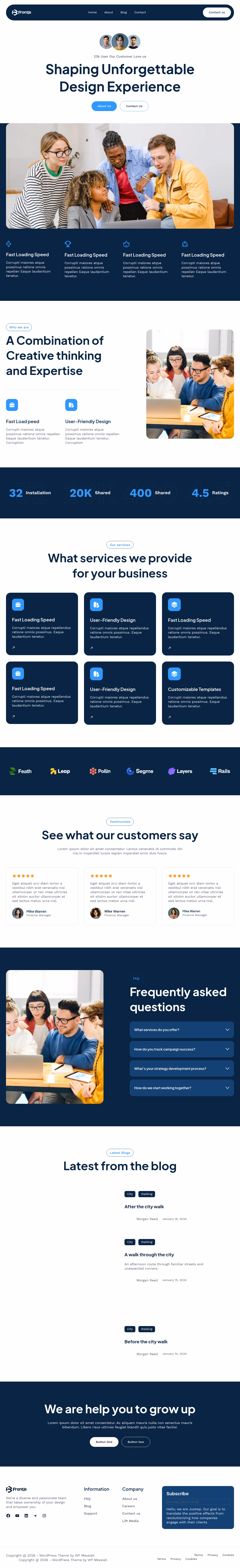 Frontis home page, Drupal conversion by WordPal