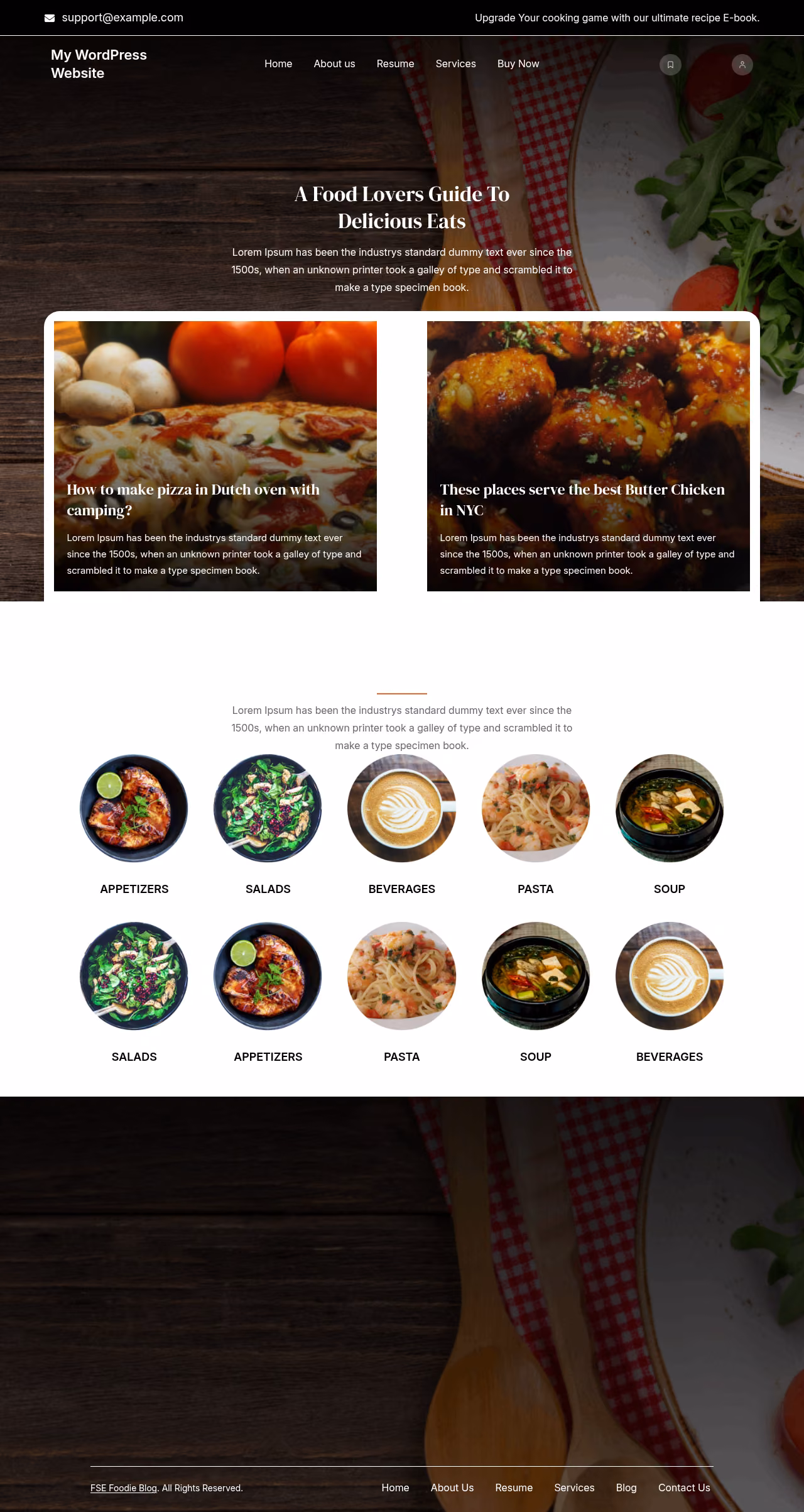 FSE Foodie Blog home page, Drupal conversion by WordPal