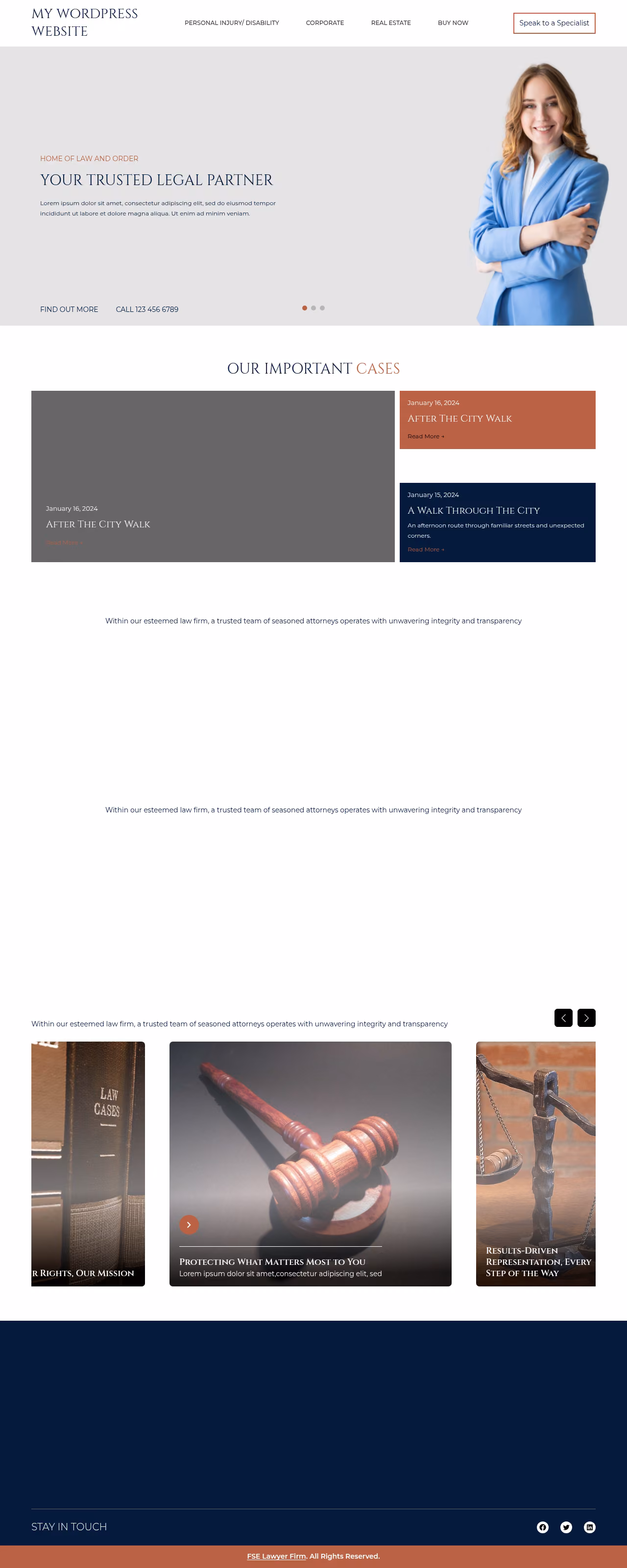 FSE Lawyer Firm home page, Drupal conversion by WordPal