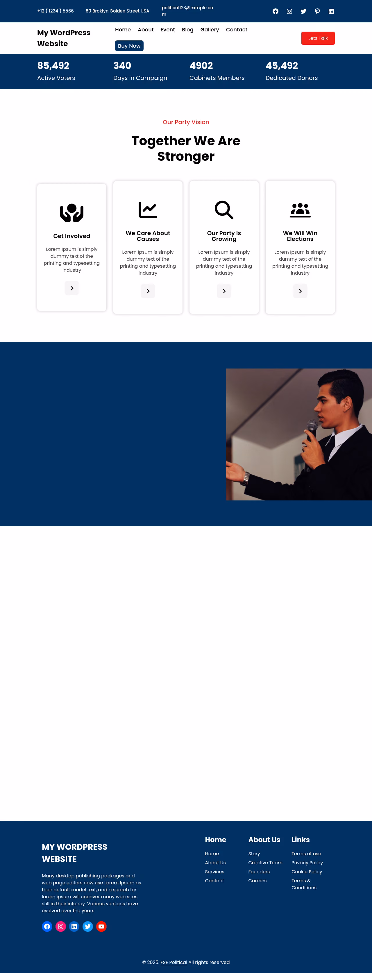 FSE Political home page, Drupal conversion by WordPal