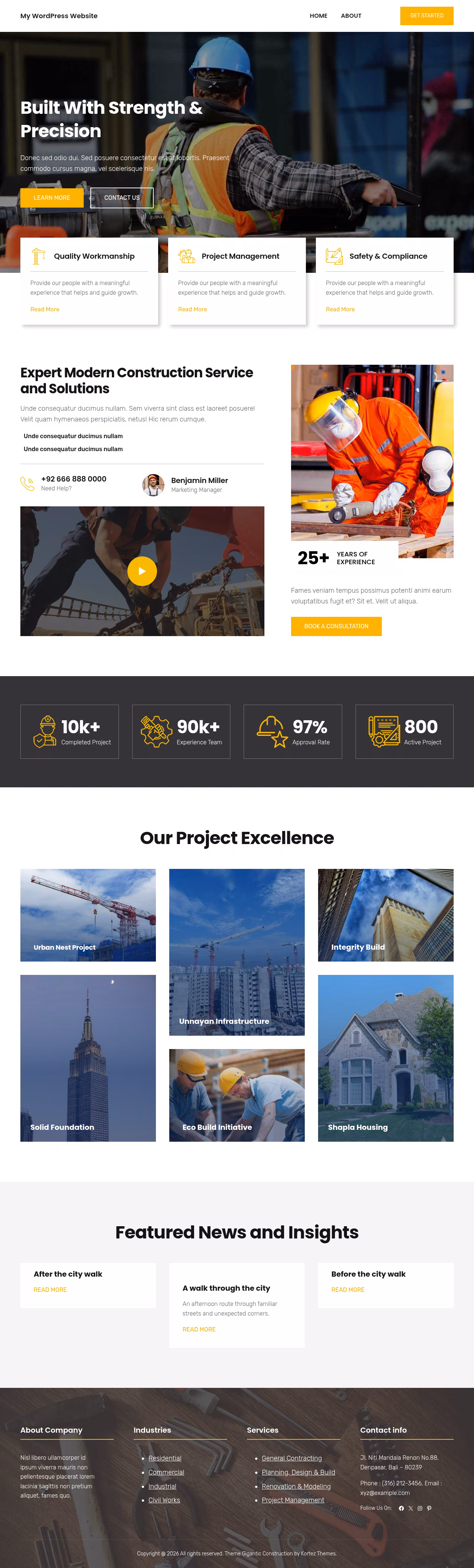 Gigantic Construction home page, Drupal conversion by WordPal