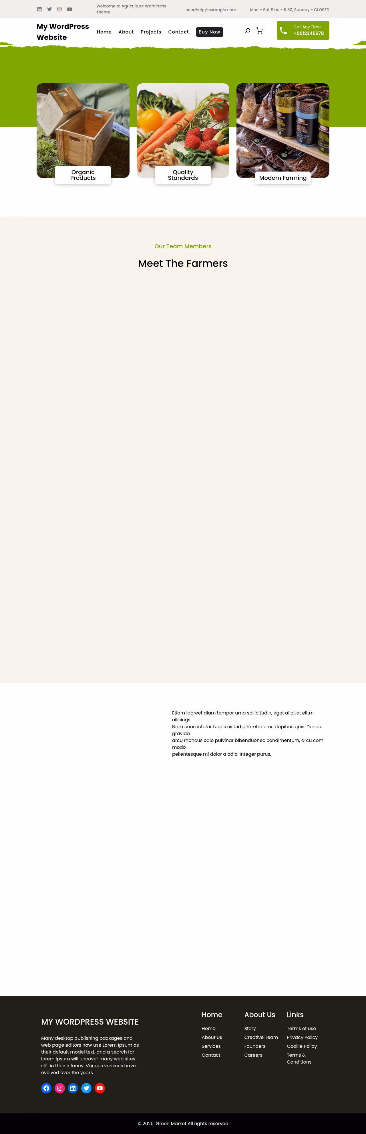 Green Market home page, Drupal conversion by WordPal