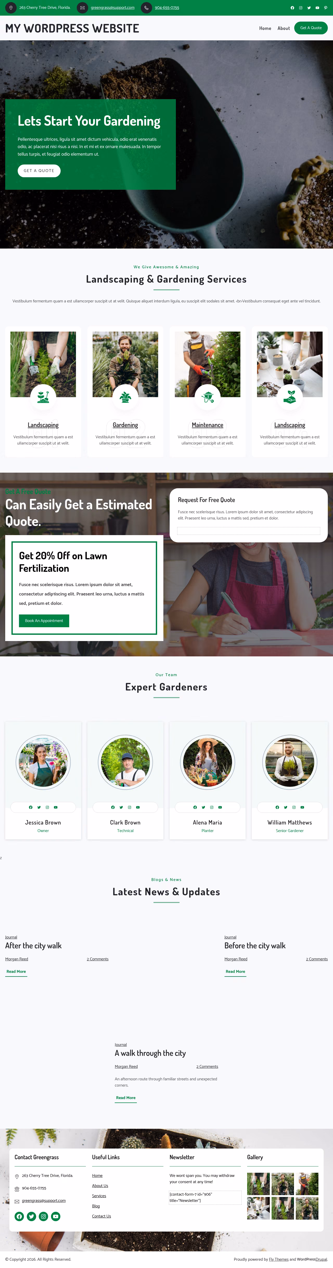 Greengrass home page, Drupal conversion by WordPal